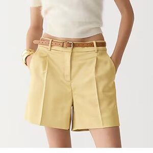 NWT J. Crew Gold Pleated suit short in tailored satin SZ 10